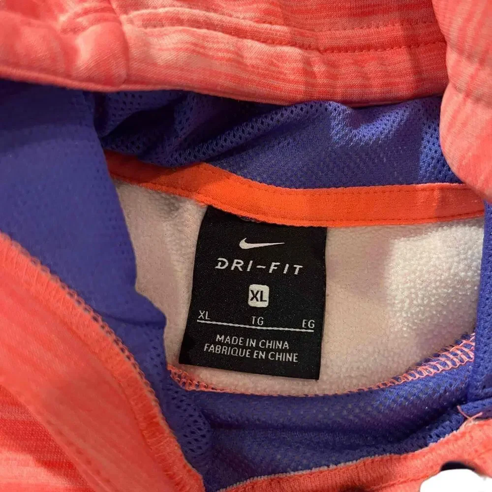 Nike Dri-FIT Hoodie Girls XL Pink‎ Pullover Swoosh Logo Long Sleeve